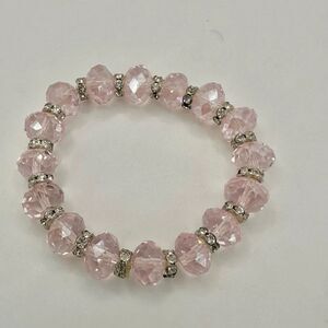 Pink crystal stretchy bracelet